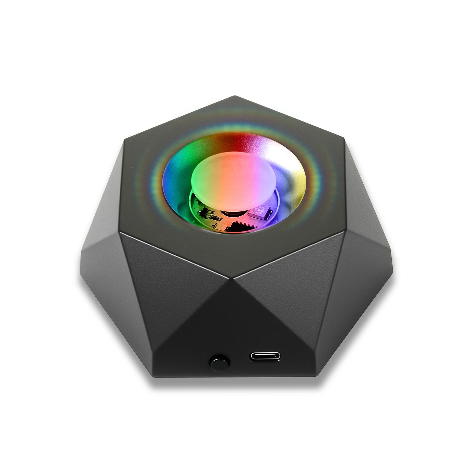 LED Light Base for Crystal Ball Rotating Display Stand Glass Art Black
