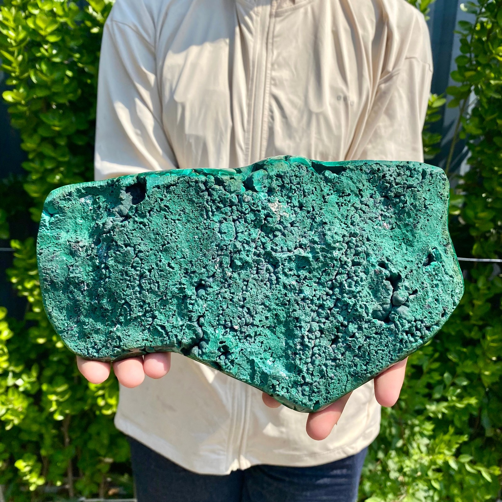4.85LB Natural glossy Malachite transparent cluster rough mineral sample