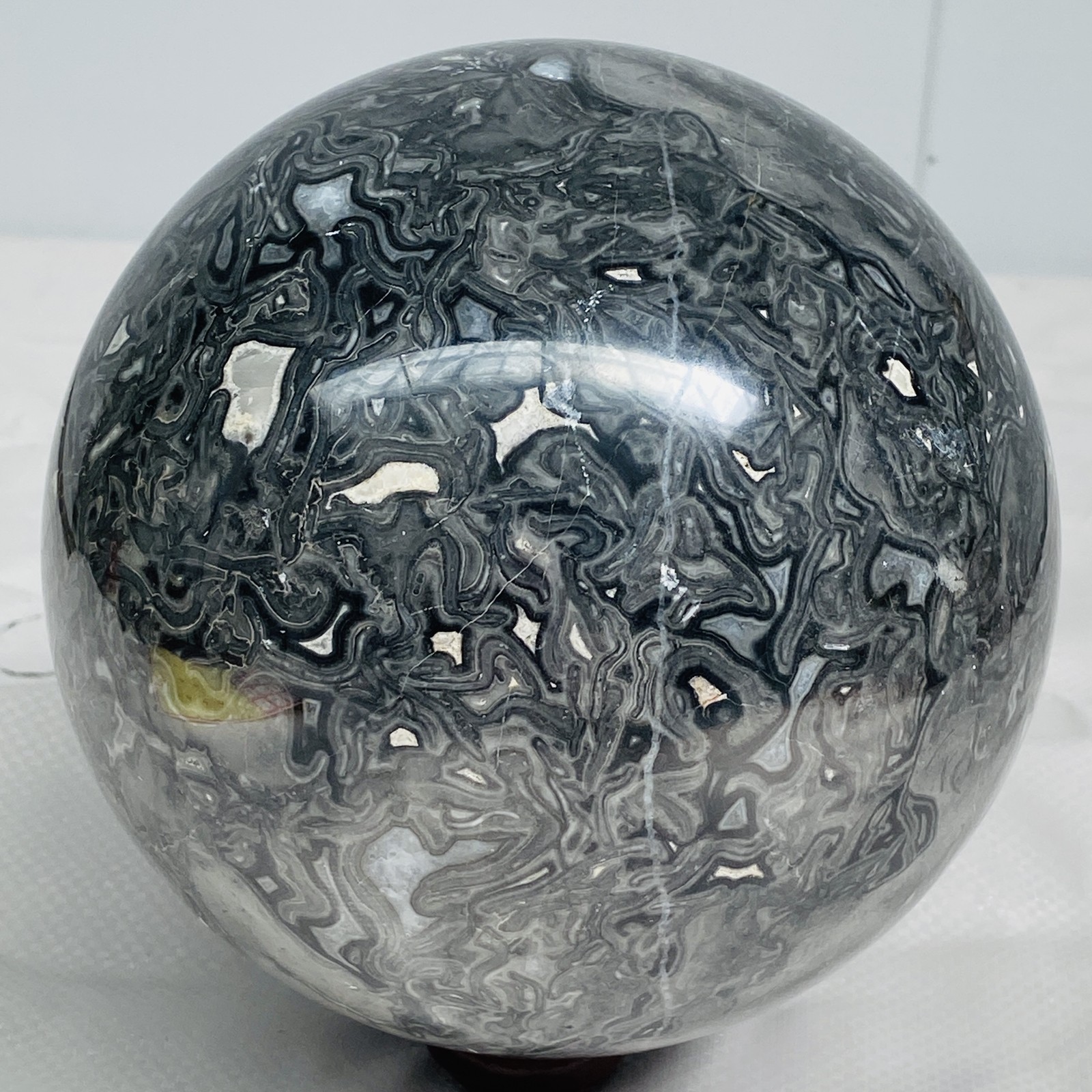 Natural Picasso Jasper Sphere Black Gray Crystal Ball Healing 4800G (10.58LB)