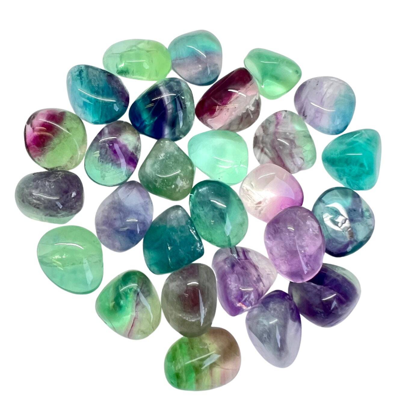 Rainbow Fluorite Tumbled Stone – Grade AA, Natural Fluorite from China