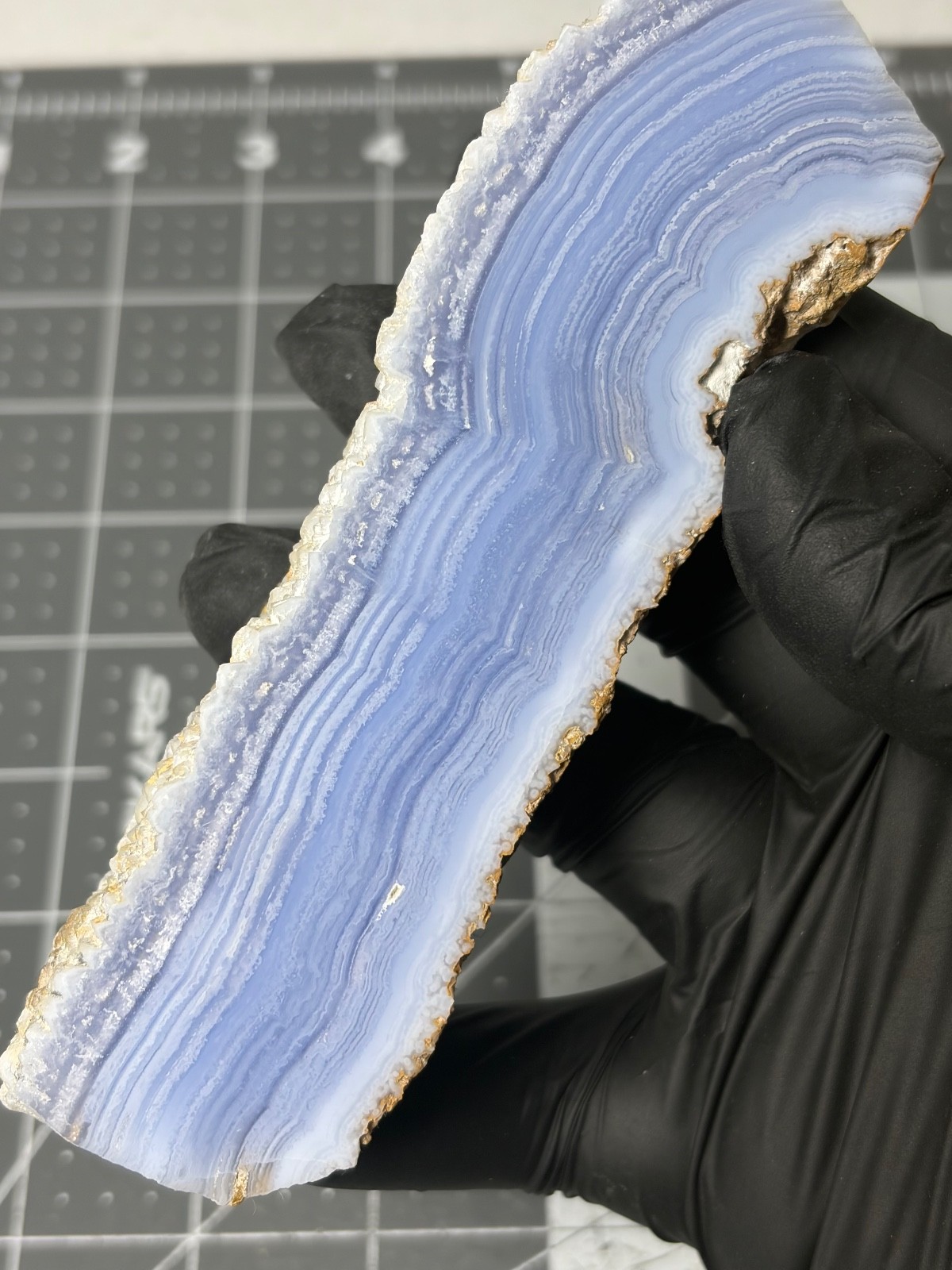 Beautiful Blue Lace Agate Polished Specimen Great Banding