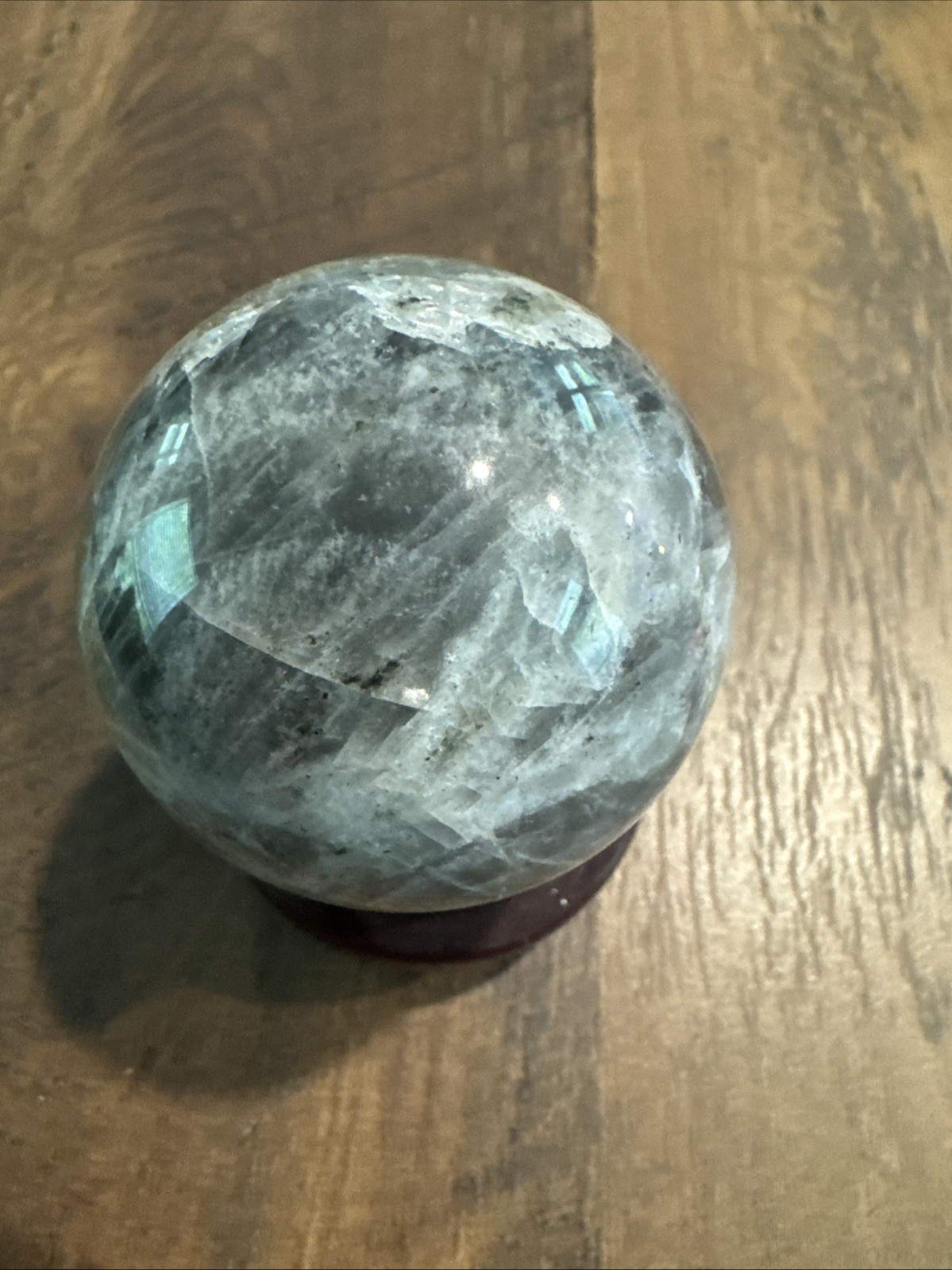 Polished Labradorite Crystal Sphere 270 Grams 57 mm