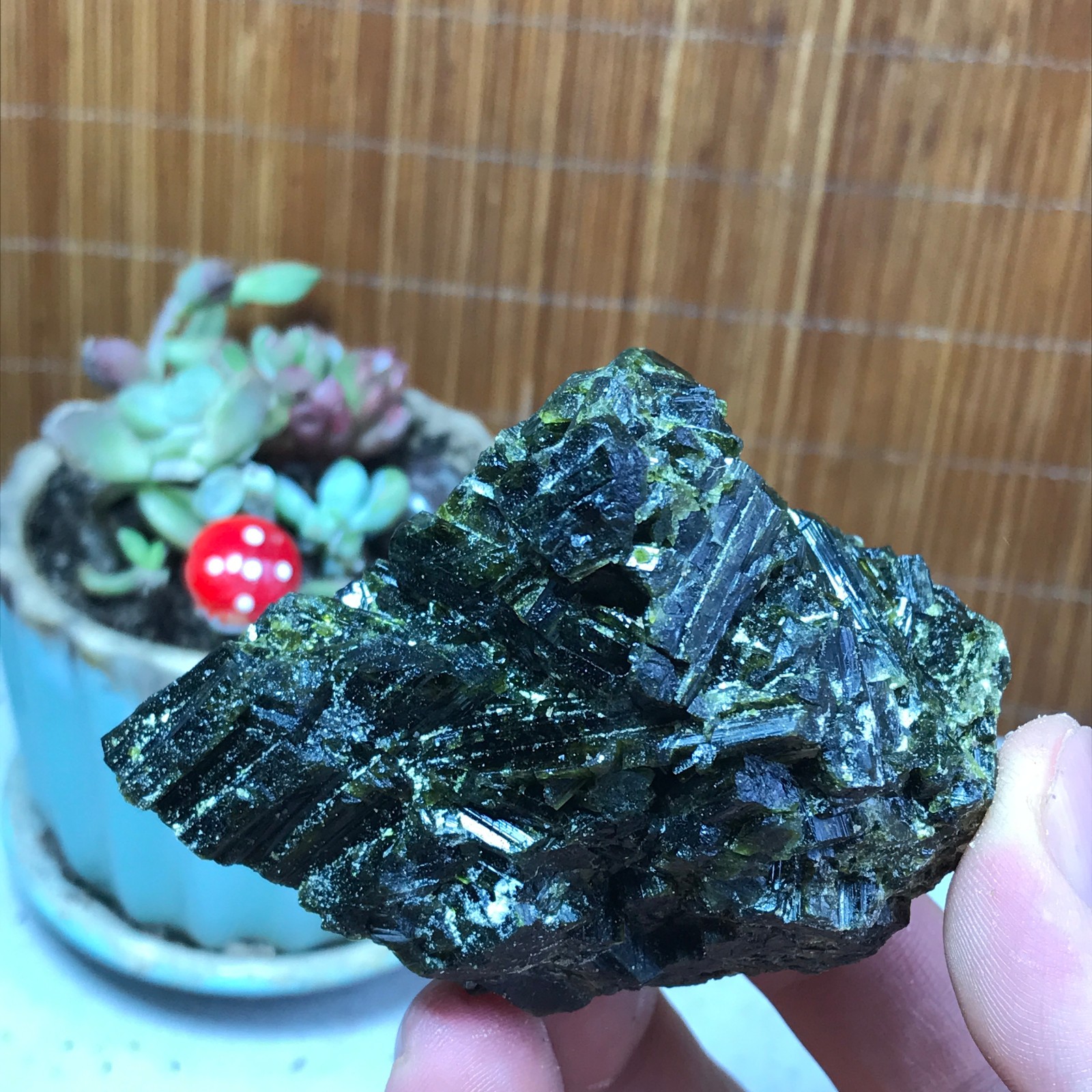 72mm Natural Dark Green acanthconite Crystal rough original Specimen 243g A4017