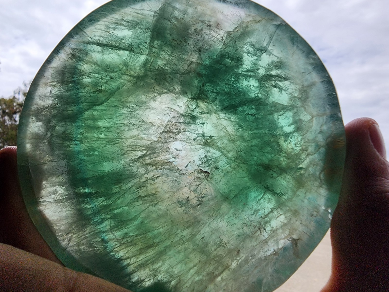 Natural Green Fluorite Crystal Bowl Hand Carved Polished 5″Display Gemstone
