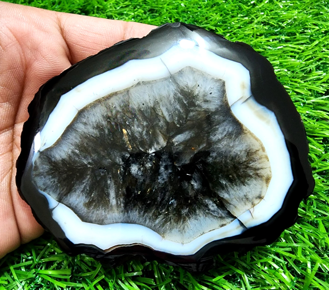 Large 613ct Slice Agate Slab Crystal Polished Druzy Gemstone Jewelry Making