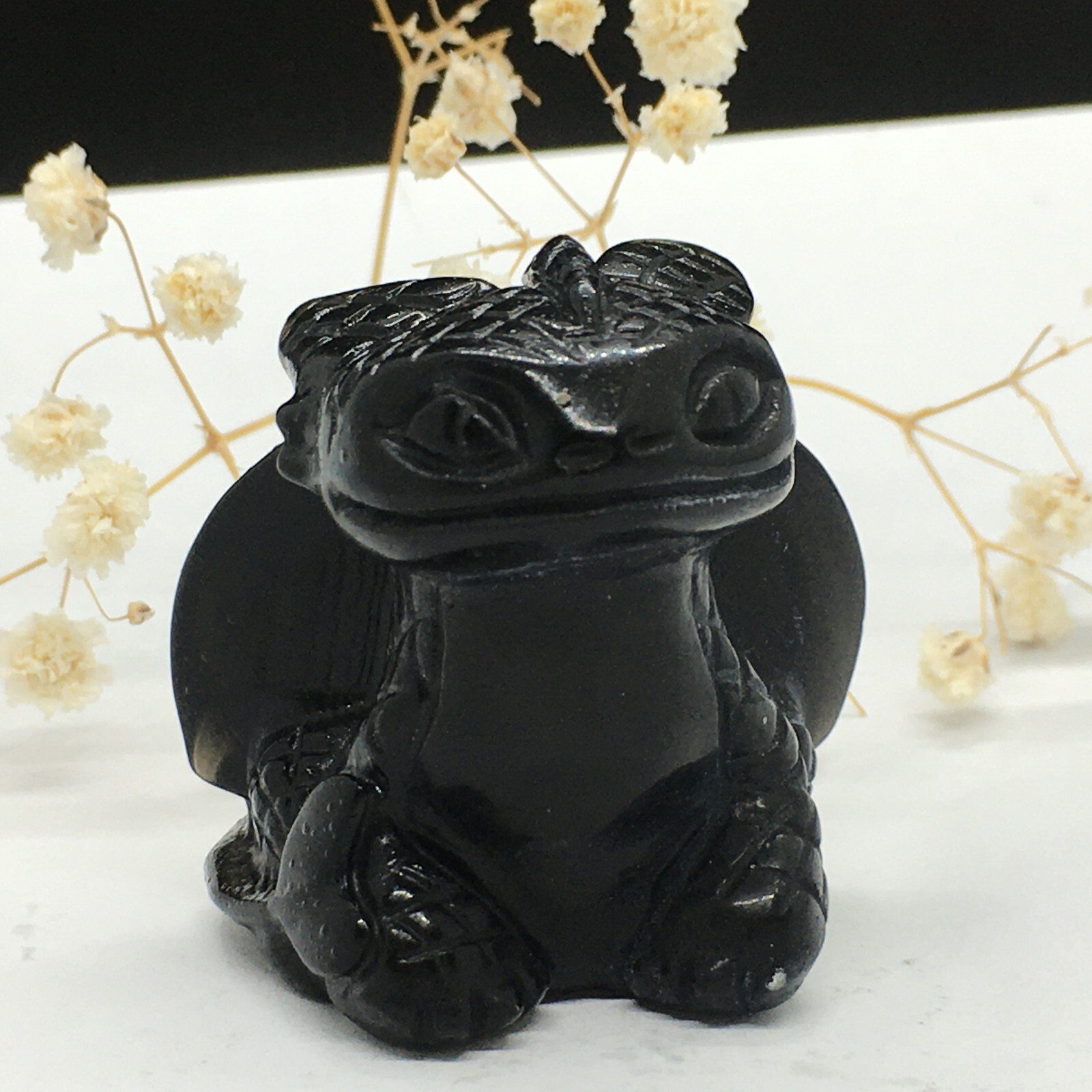 1.5’’ Natural obsidian crystal Quartz carved crystal skull reiki healing 1pc