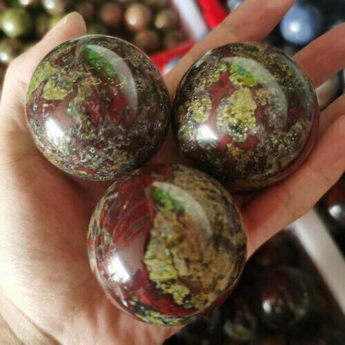 1pc Natural Dragon’s blood stone ball Quartz Crystal Sphere Reiki Healing 55+mm