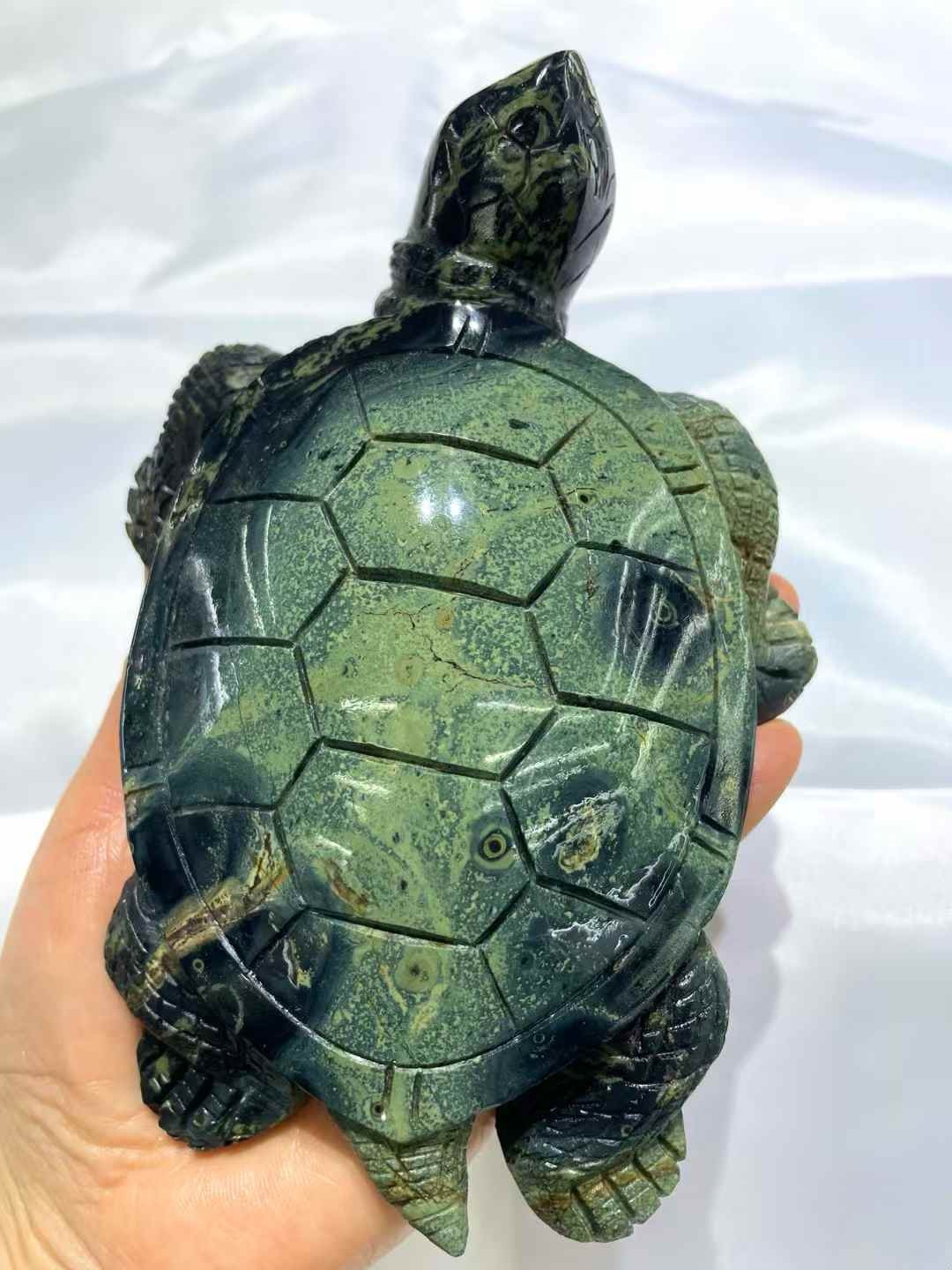 1pc Natural kambaba jasper Quartz Carved Sea turtle Crystal Skull Reiki Decor