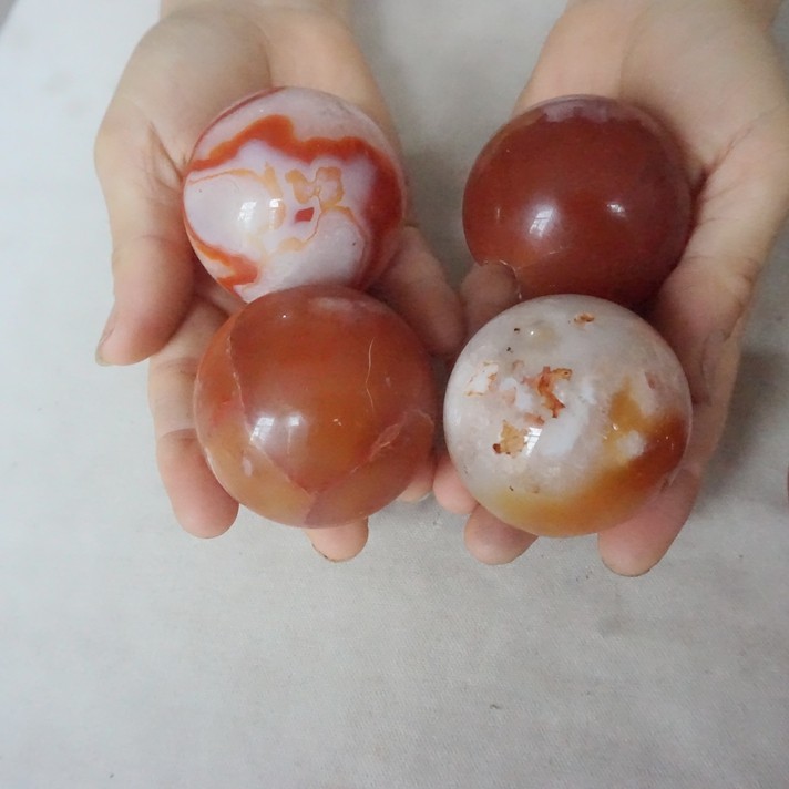 5.5LB 15 Natural Red Carnelian Agate Crystal Geode Sphere Ball Polished Healing