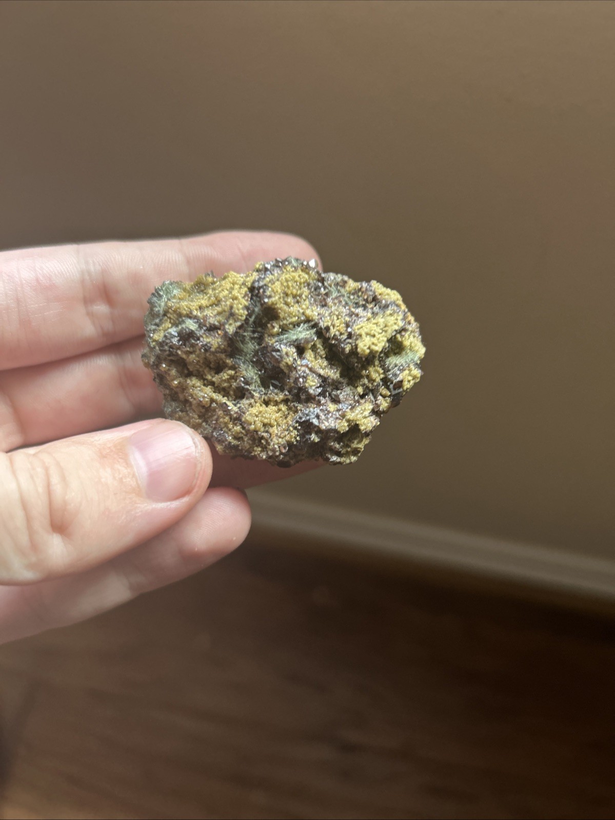 Natural Raw Epidote With Garnets/Magnetite Crystal