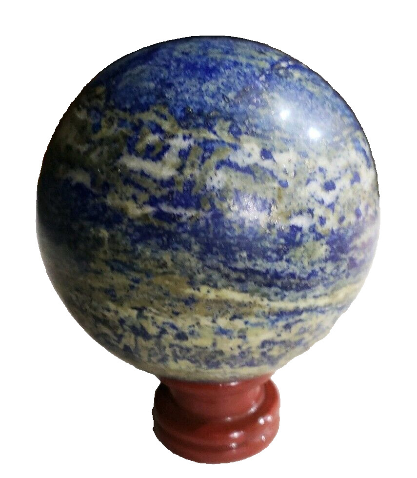LAPIS LAZULI MINERAL SPECIMEN MEASURES 4.5 INCHES IN DIAMETER
