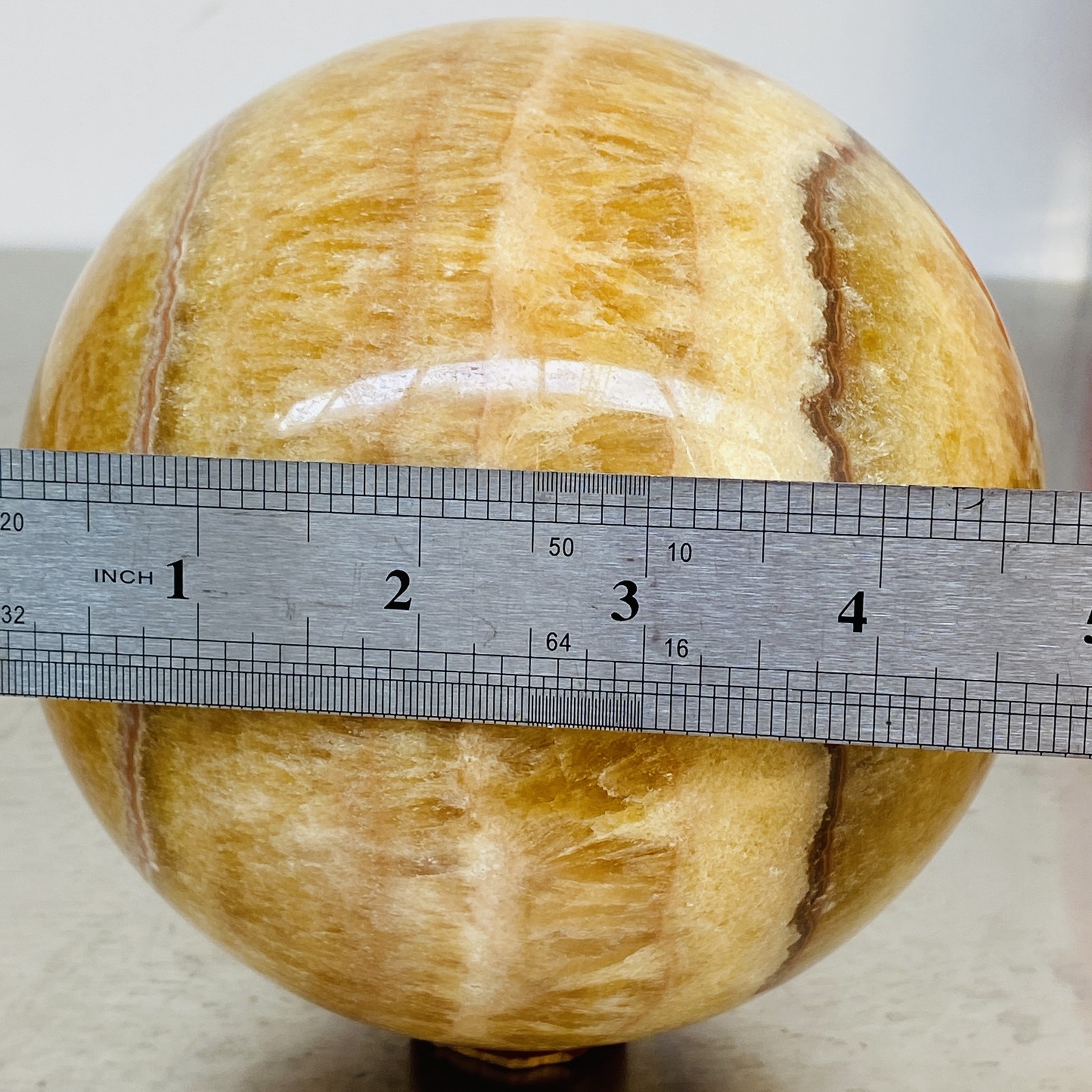 Natural Yellow Calcite Sphere Quartz Crystal Polished Ball Reiki Healing 4100G