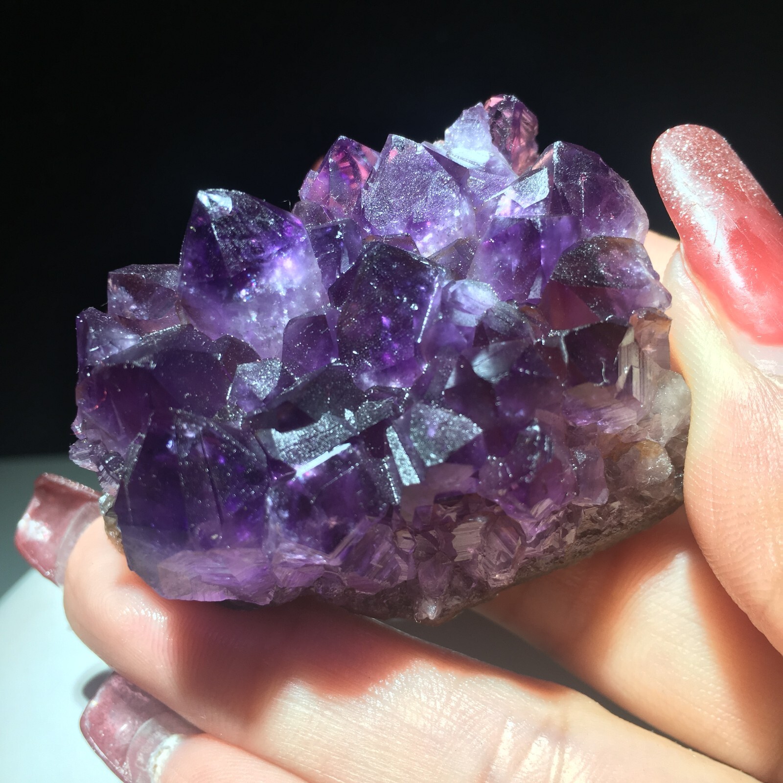 76gDark Uruguayan Amethyst Natural Crystal Cluster A02