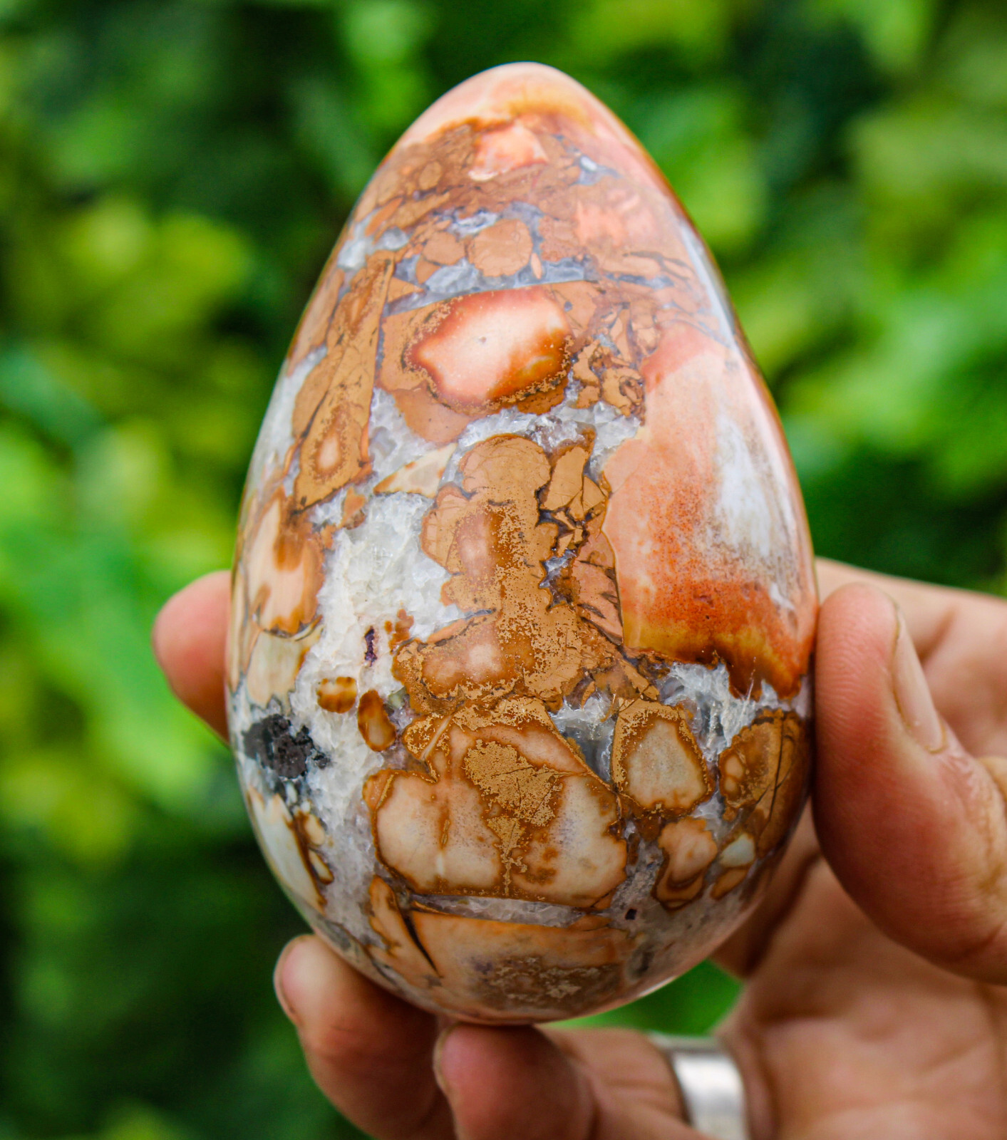 90MM Superb King Cobra Jasper Crystal Quartz Healing Reiki Energy Stone Egg