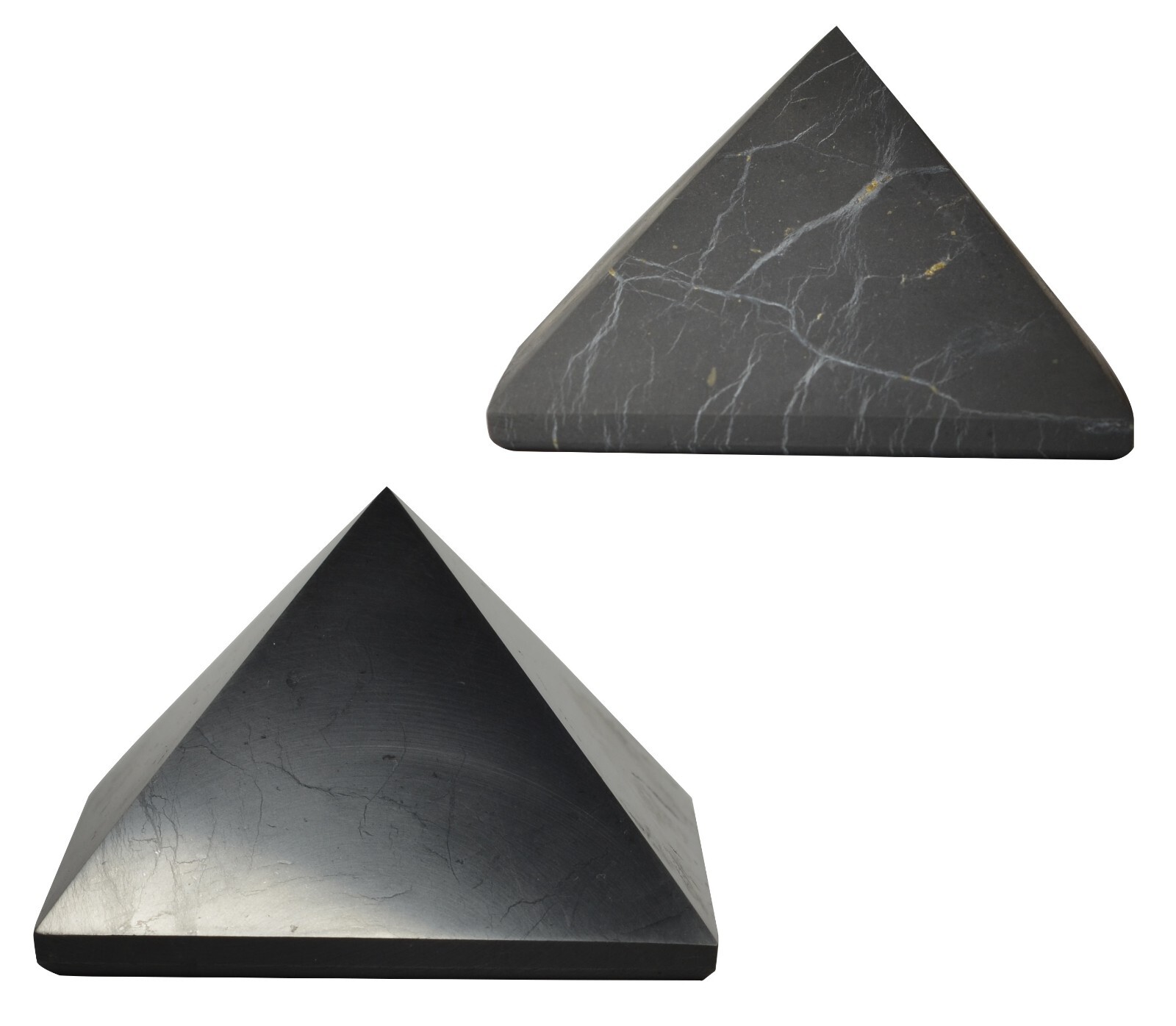 Shungite World Shungite Pyramid Set 2 pcs – 70 mm / 2.75″ (Polished+Unpolished)