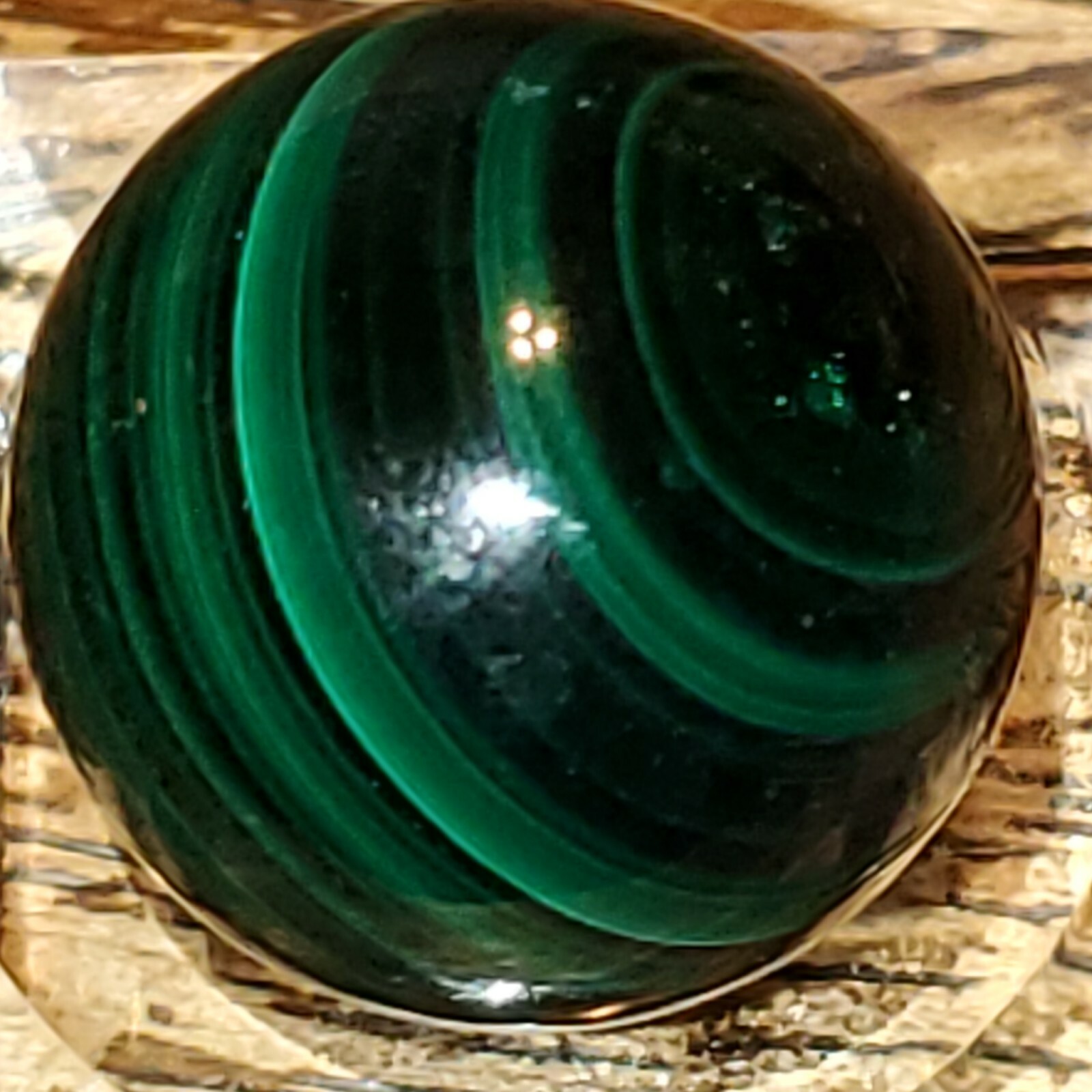 Malachite Crystal Sphere Ball Orb 19.7mm 18g.