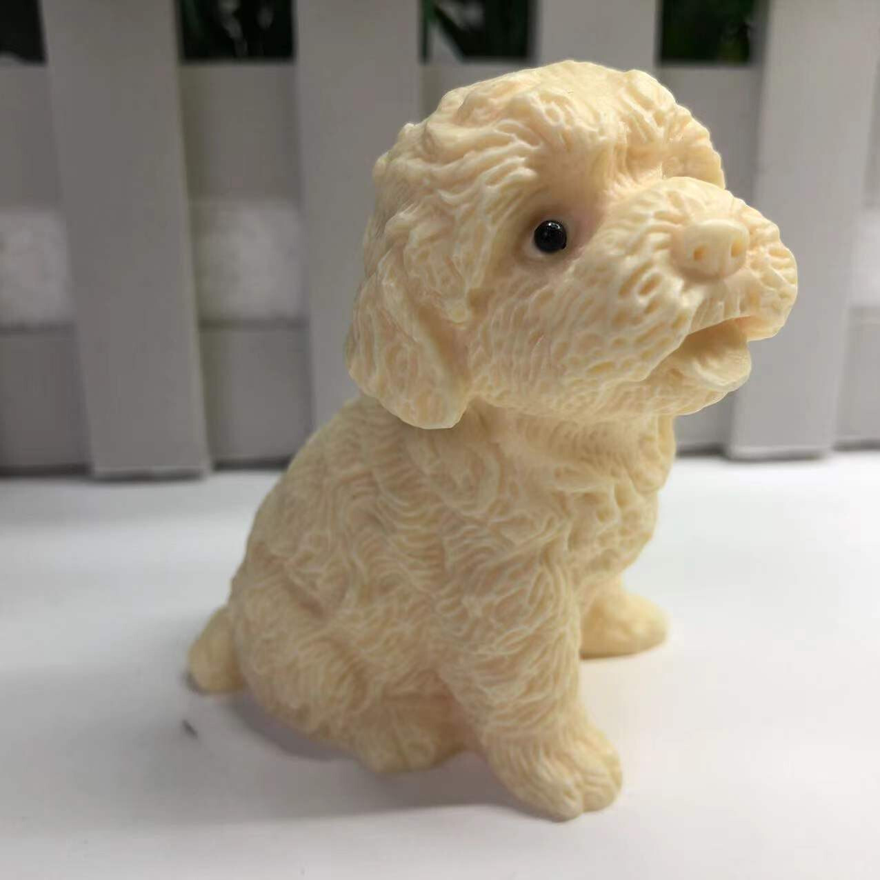 1pcs / Genuine Tagua Nut Carved Dog reiki decoration gift .