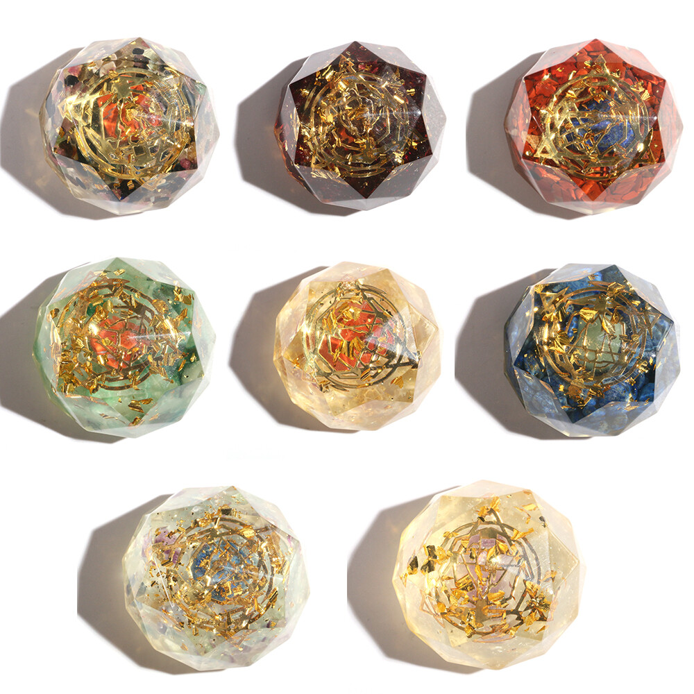 Resin Natural Crystal Gravel Orgonite Chakra Orgone Energy Healing Decor Crafts