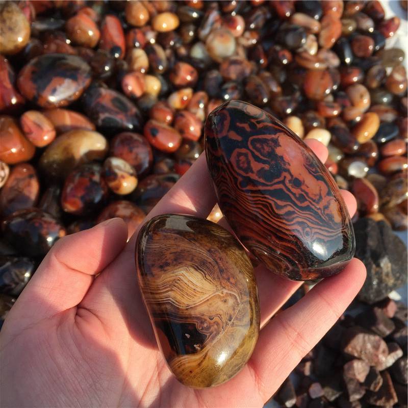 20-150g Natural Silk Banded Lace Agate Crystal Sardonyx Carnelian Specimen Stone