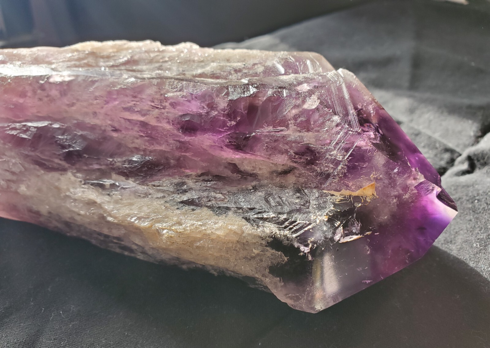 Amethyst Root Chevron Crystal Dragons’ Tooth 10 in. Quartz Strength Peace