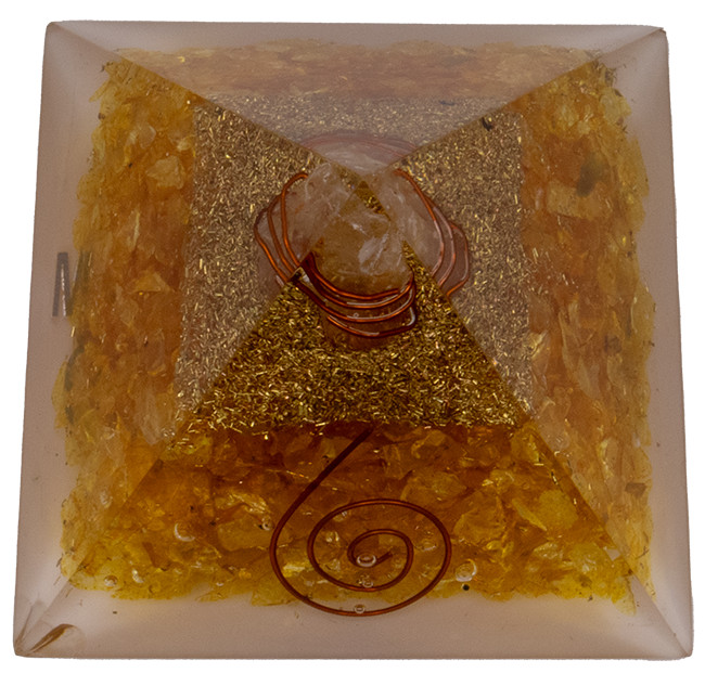 Citrine Orgonite Pyramid – Vibe Products
