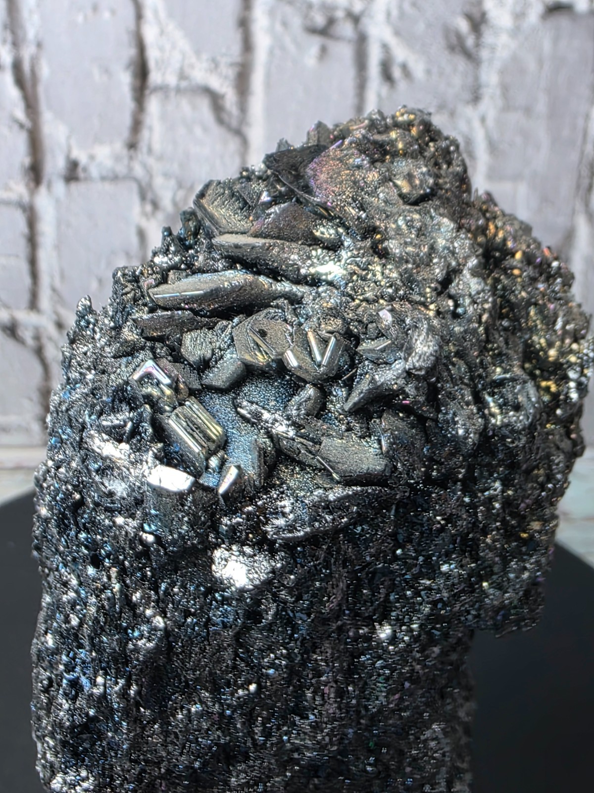 Rainbow Sparkling Druzy Carborundum Specimen – 630.64g | 5.5″ Tall