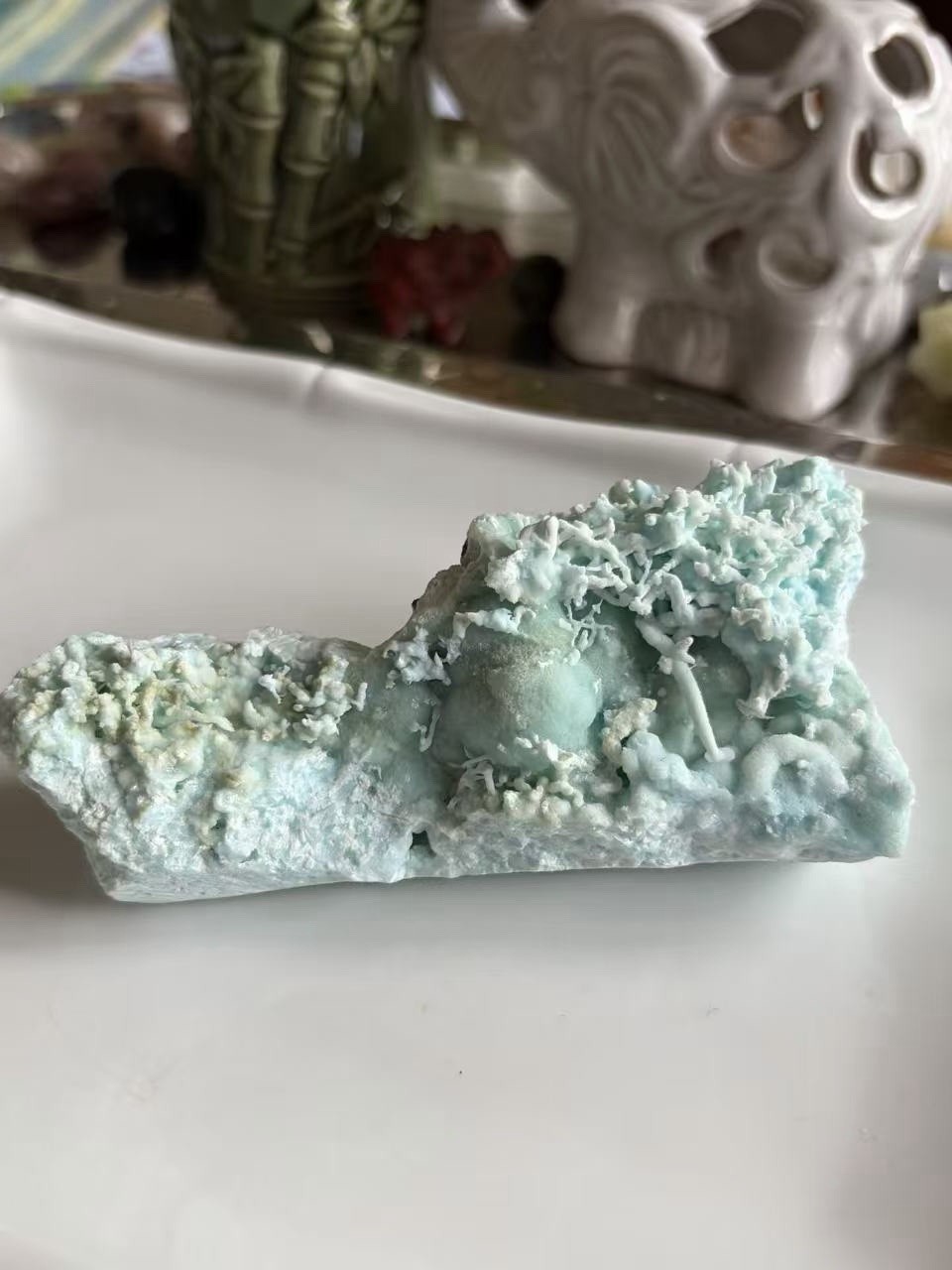 Wow! Rare Curly Blue Aragonite Stalactites Flos Ferri