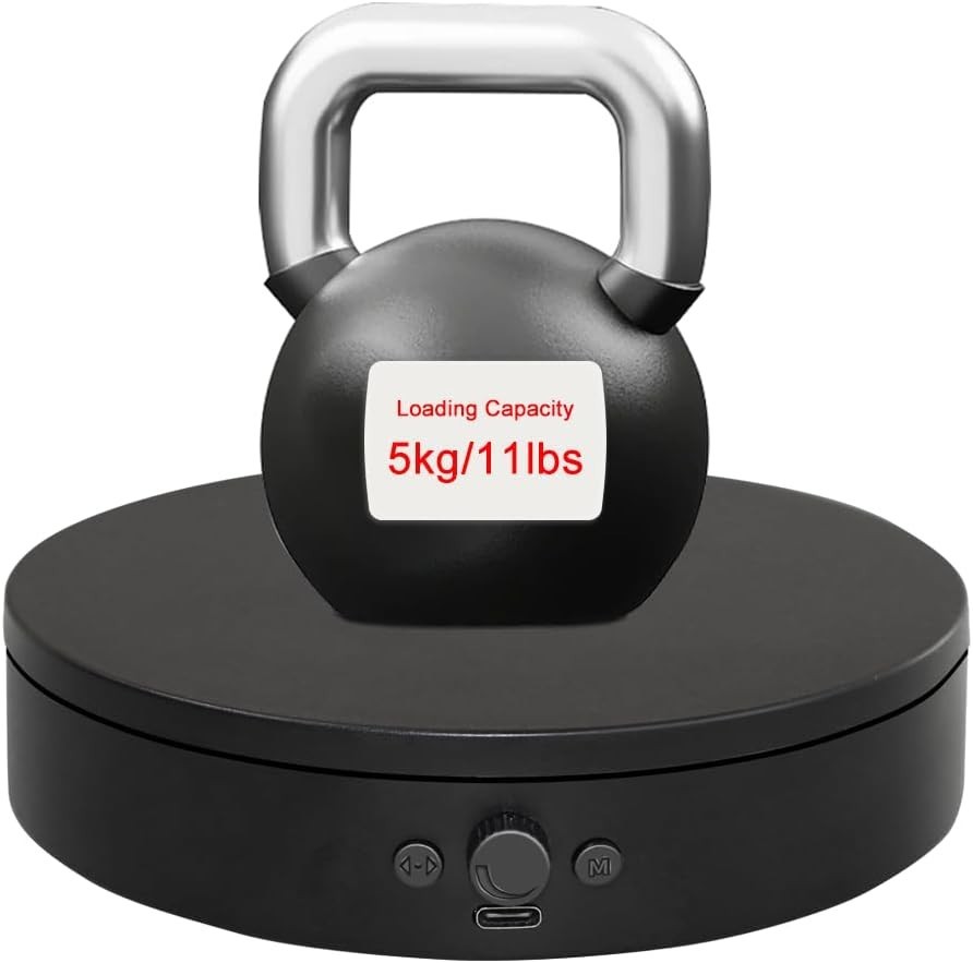 360 Degree Rotating Display Stand with Type-C Power Cable for Product Display