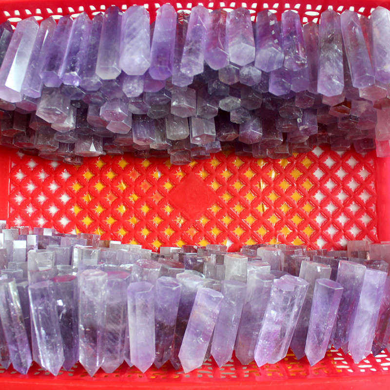 4-5cm Natural Brazilian Amethyst Quartz Crystal Point Wand Obelisk Energy Stone