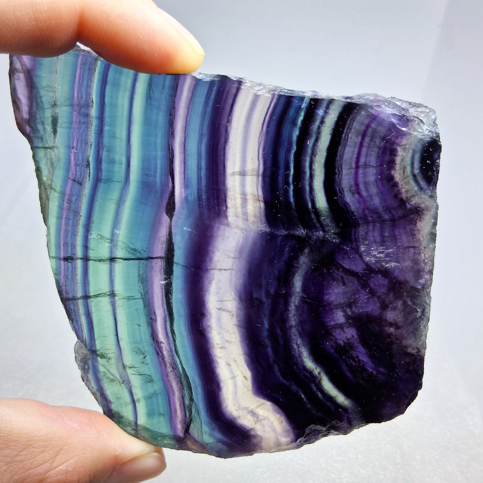 Large Purple Fluorite Crystal Slab Natural Polished Rainbow Fluorite Stone Slab