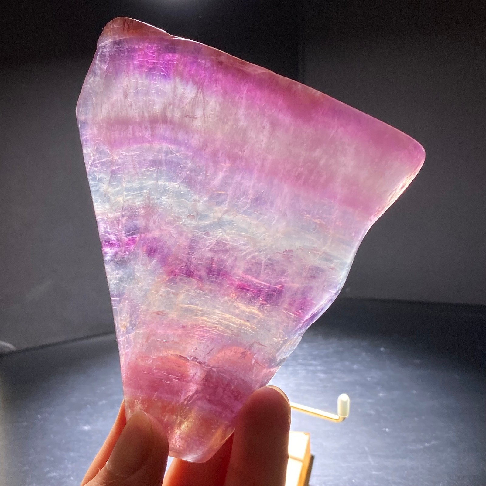 312g Natural beautiful Rainbow Fluorite Crystal Rough slices stone specimens