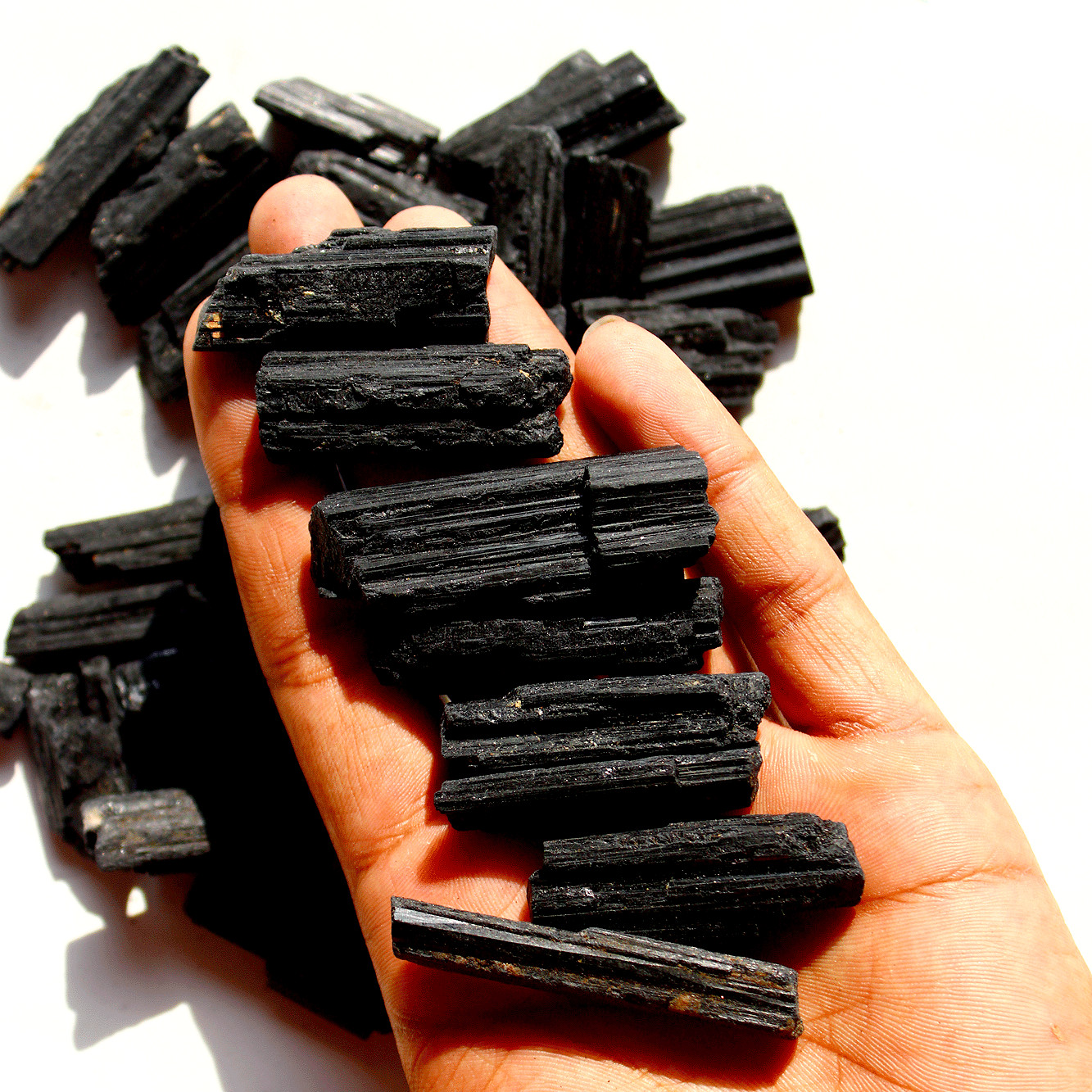 10 Pcs Natural Black Tourmaline Raw Crystal Points Healing Mineral Specimen