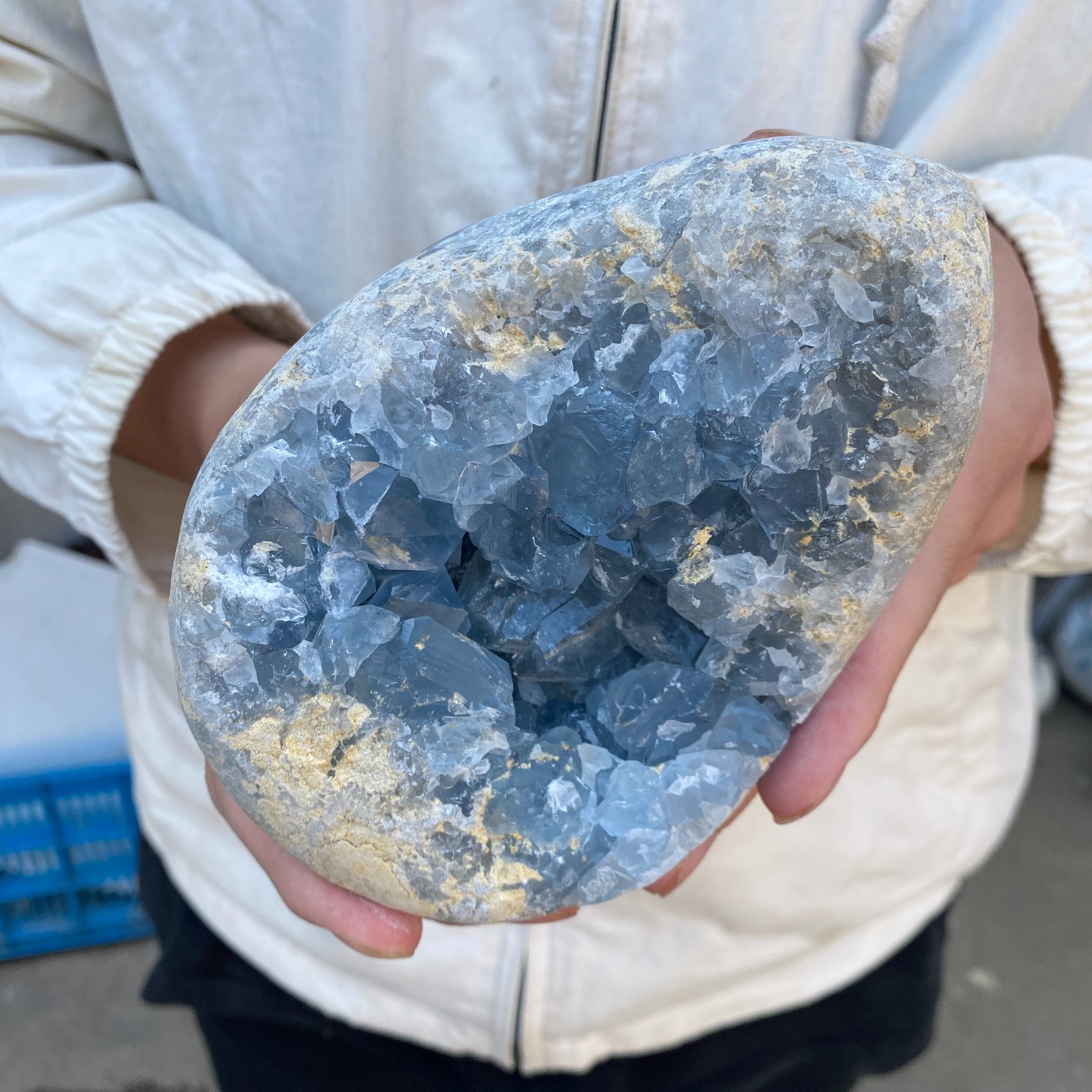 3.9LB Celestite Cluster Blue Geode Crystal Rock Yoga Meditation Reiki Decor