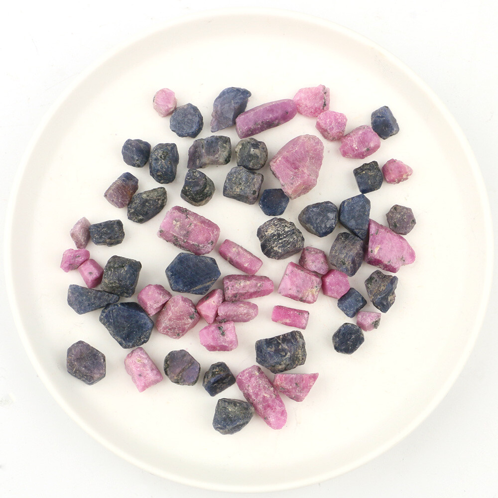50g/100g Bulk Rough Natural Blue Sapphire Ruby Corundum Crystal Healing Specimen