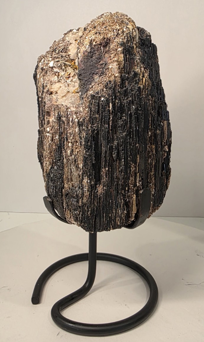 9LB 10″ Large Black Tourmaline Chunk / Rod / Log, Natural Rough Free Stand