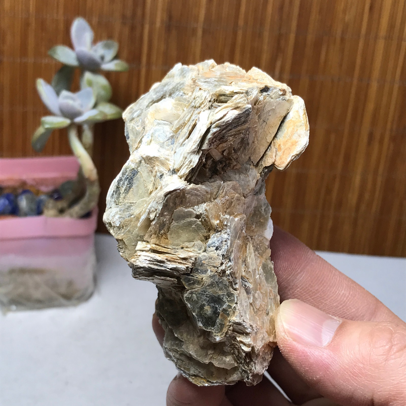 Natural Yellow mica lepidolite crystal specimen spiritual restoration 170g A6371