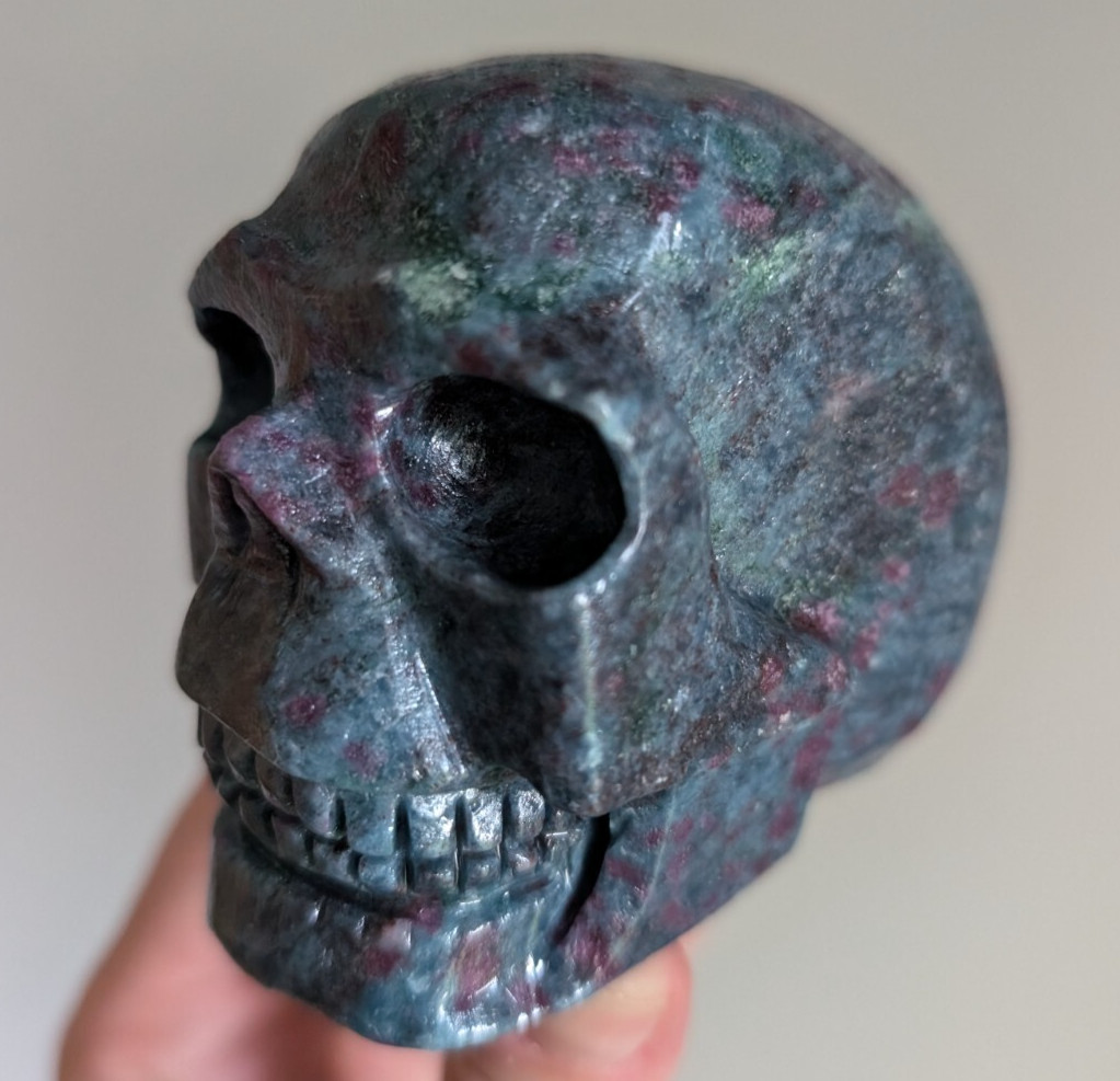 Ruby Kyanite Skull Crystal Large Big Gemstone Coated Reiki Chakra