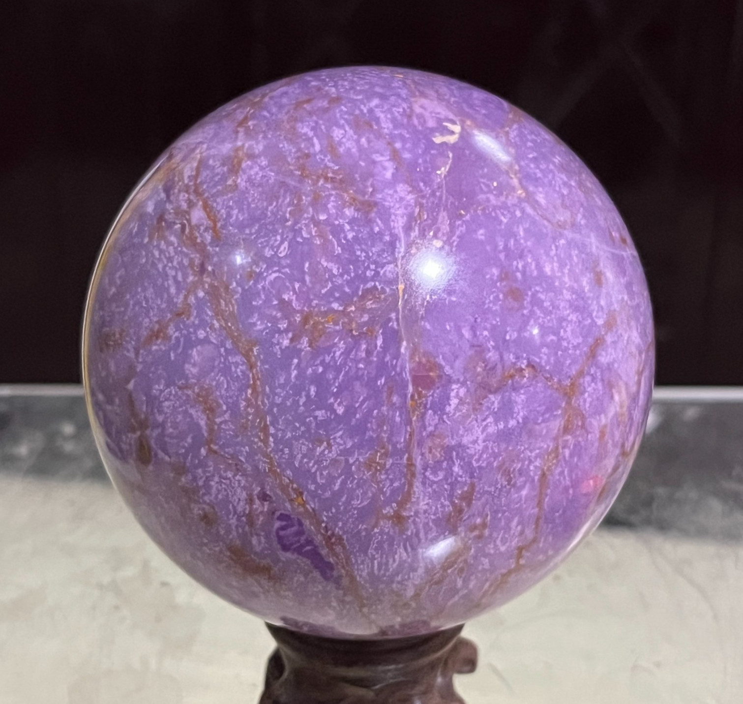 869g Rare Natural Phosphosiderite Sphere Quartz Crystal Mineral Specimen