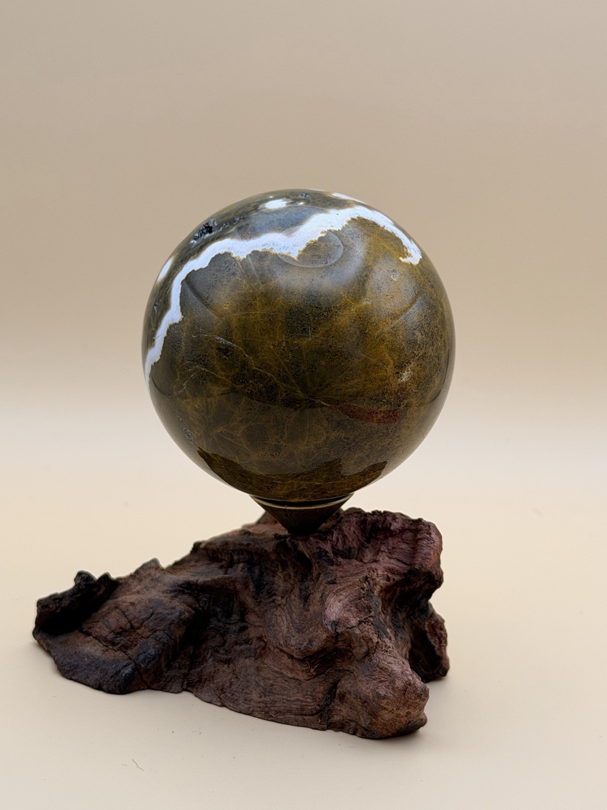 Rare 8th Vein Ocean Jasper Sphere Orbicular Reiki Healing Natural Crystal 2”