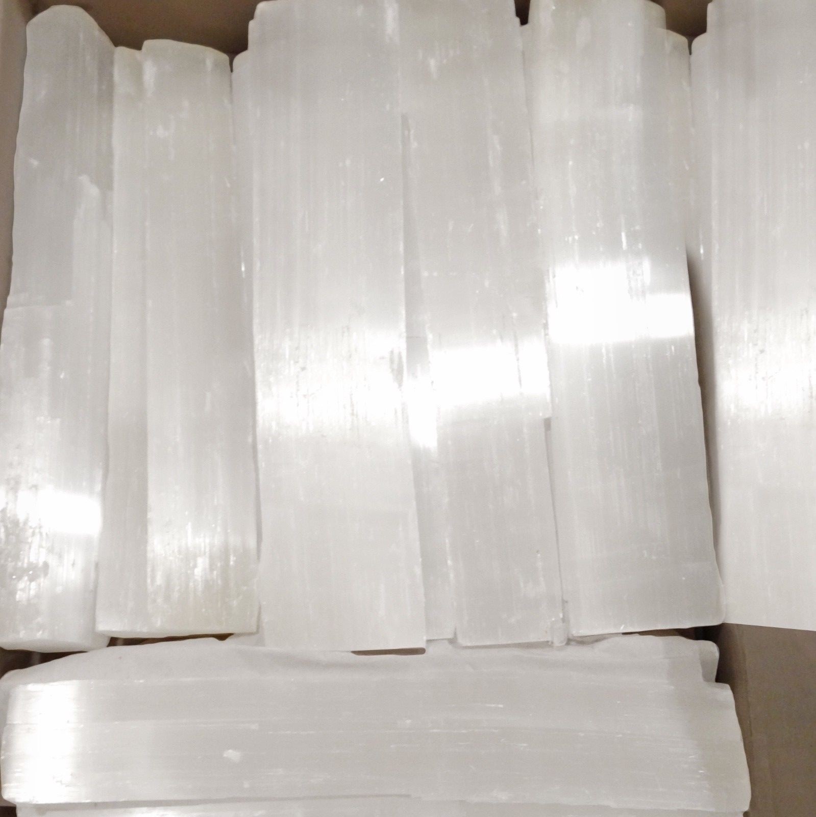 LOT Selenite Logs Crystal Wands ” XL Bars Rough Natural BULK WHOLESALE Heal lbs
