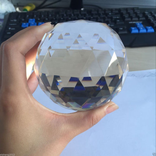 Clear Cut Crystal Sphere 50-100MM Faceted Gazing Ball Prisms Suncatcher Home