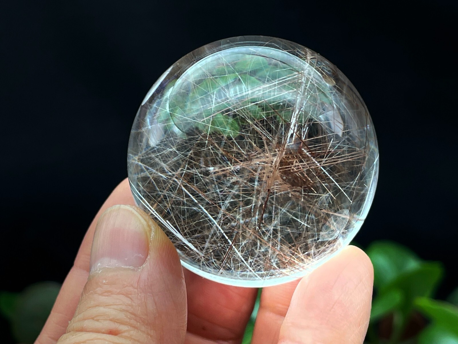 Red Rutilated Crystal Shpere Ball Housewarming Gift Home Decor E052028