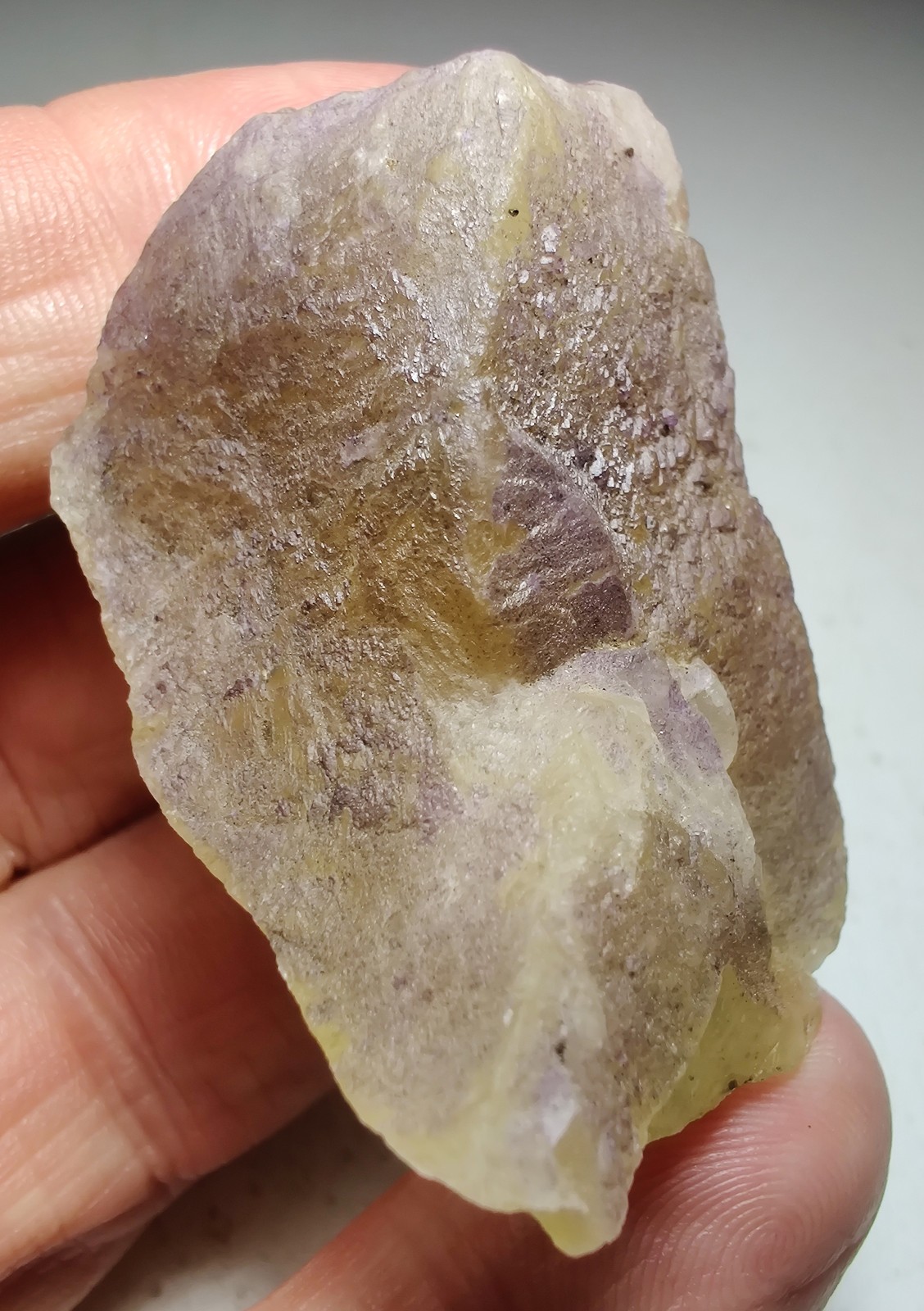 Fluorite crystal with Chalcopyrite inclusions. Cave in Rock, Illinois. 55 grams.