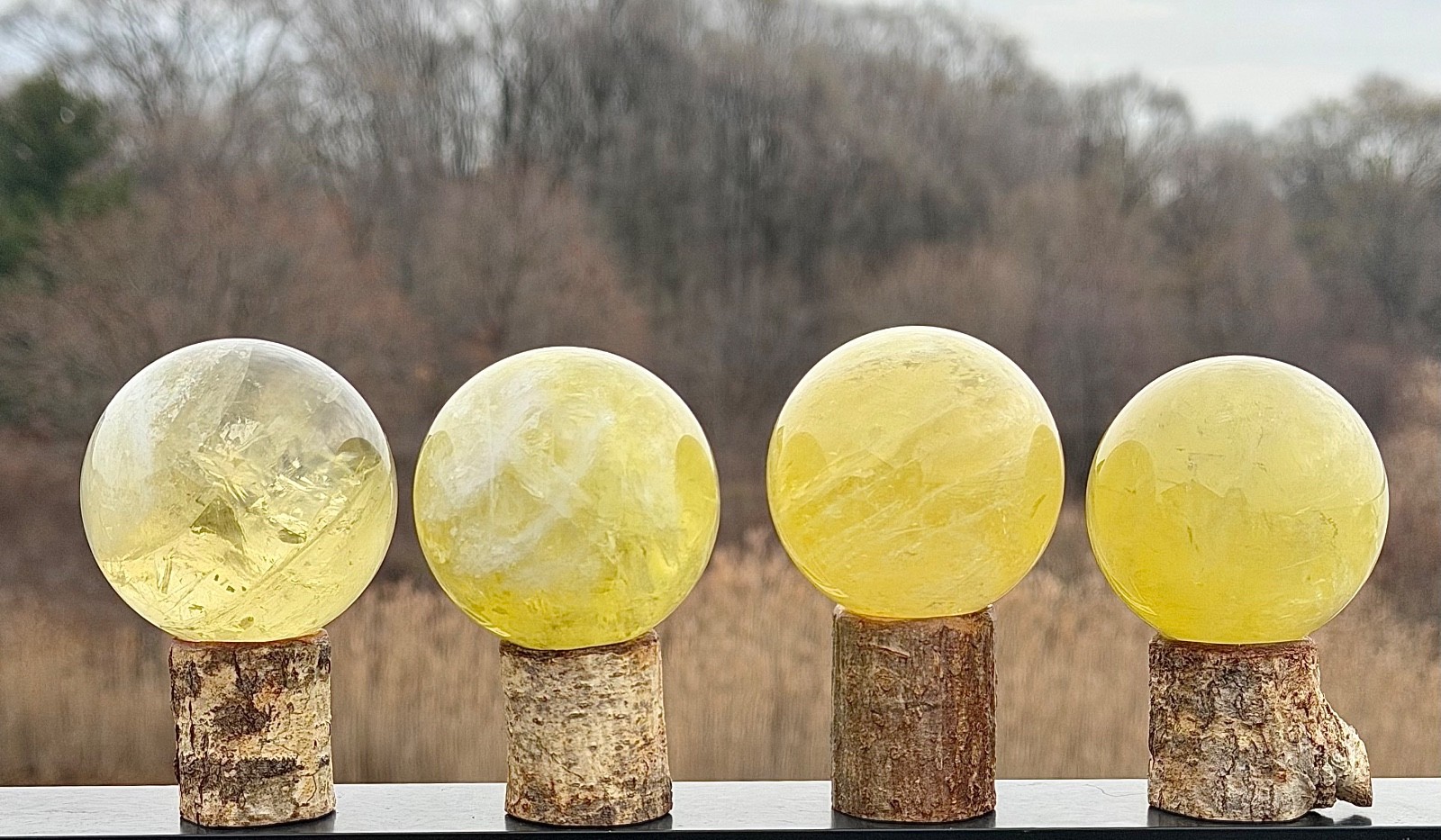 Wholesale Lot 4-5 Pcs Natural Lemon Quartz Sphere Crystal Healing Energy