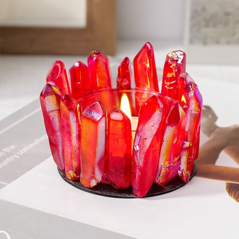 Electroplated crystal color crystal column home atmosphere candle decoration 1pc