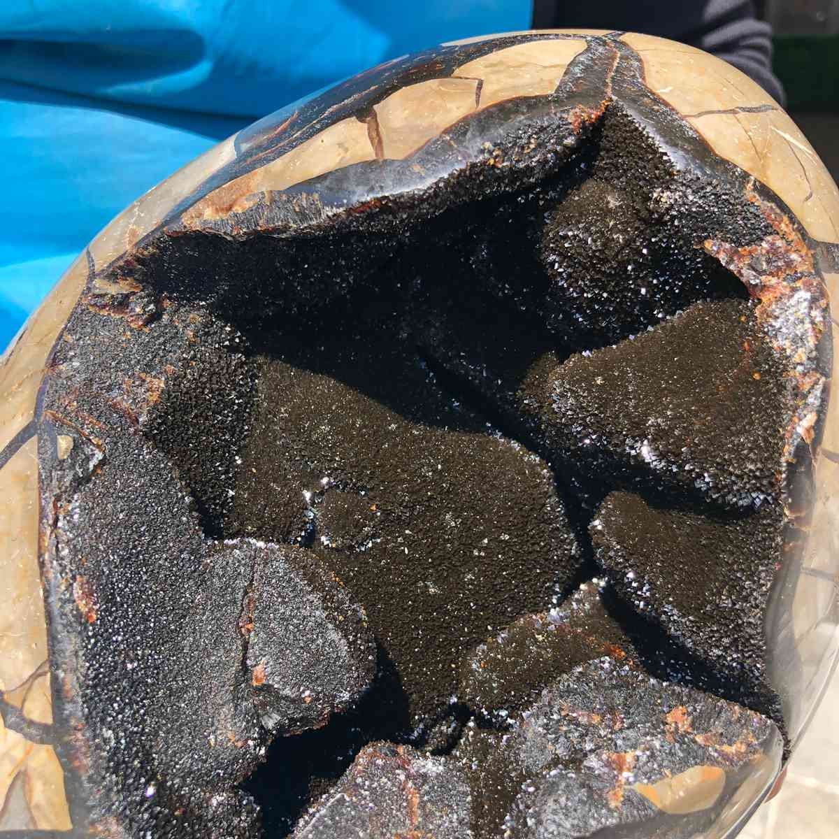 8070G Natural Turtle Back Stone Dragon Crystal Cave Crack Gem Healing 4335