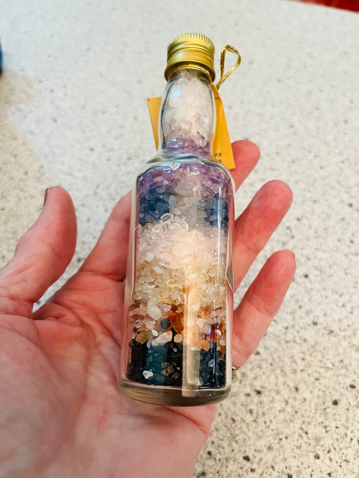 Genuine Chakra Stones in 5” Bottle of Polished Stones Healing Crystals