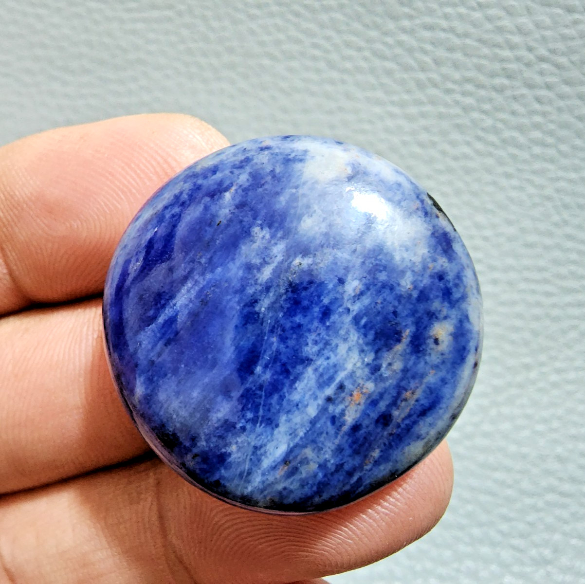 65 Crt Fabulous Top African Sodalite Cabochon Round Shape Loose Gemstone Jewelry
