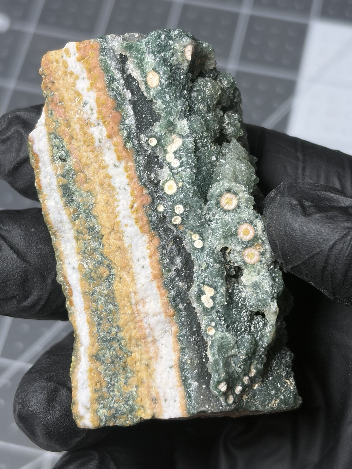 Excellent Ocean Jasper Face Polished Specimens Colorful Orbs Druzy