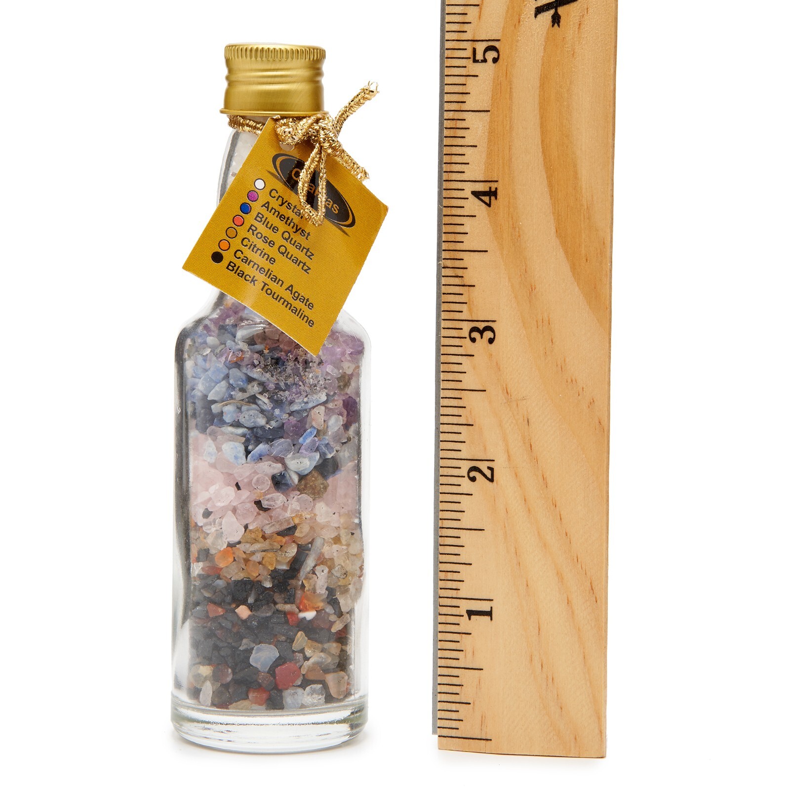 7 Chakra Gemstone Chips Glass Bottle Wishing Healing Crystals Collectable Gems
